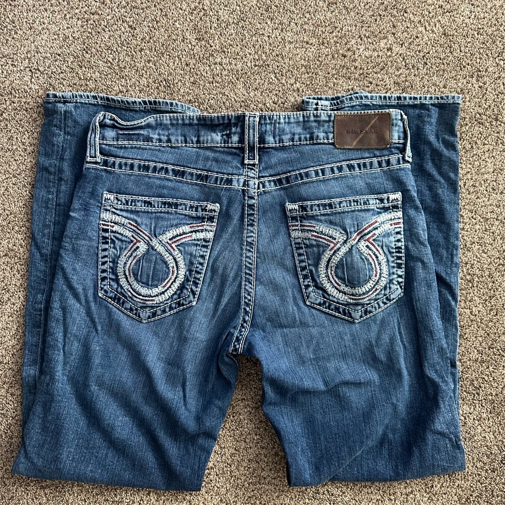 Big Star Men’s Blue Relaxed Denim Jeans with Embroidered Back Pockets
